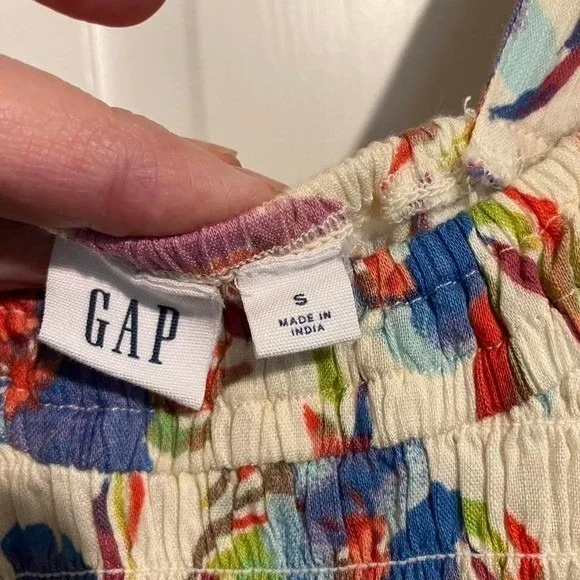 Gap‎ floral Cotton Maxi Dress size S Smocked Milkmaid - Picture 6 of 8